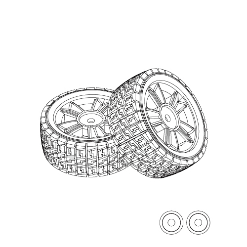 MJX 14301 Tires (Rubber) (2pcs) [1415A1]