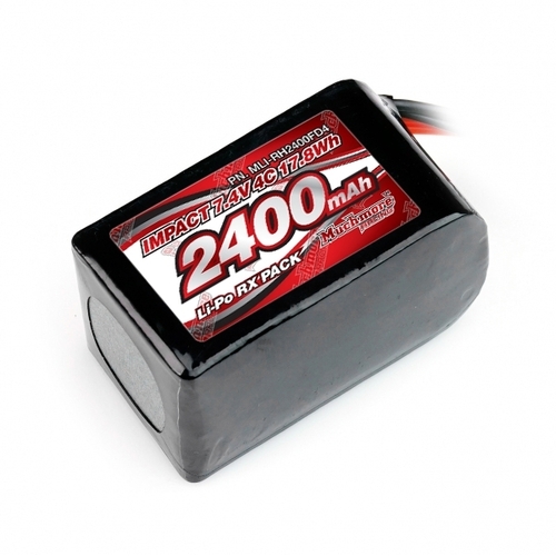 IMPACT LI-PO BATTERY 2400MAH/7.4V 4C SMALL HUMP SIZE FOR RECEIVER - MR-MLI-RH2400FD