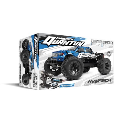 Maverick Quantum MT 1/10 4WD Brushed Electric Monster Truck (Black/Blue) [150100]