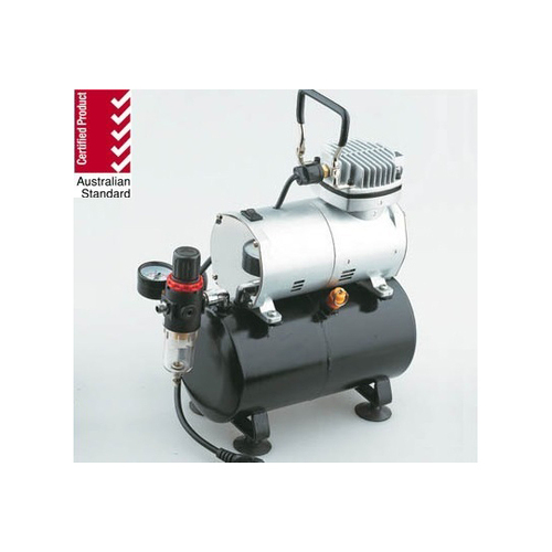 SILENT MINI AIR COMPRESSOR 1/5HP WITH HOLDING TANK, REGULATOR AND WATER TRAP - NHDU-136