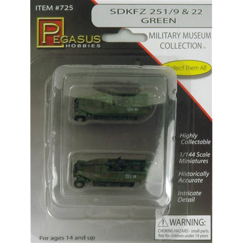 Pegasus 725 Sd. Kfz. 251/9 and 22 Green, prepainted