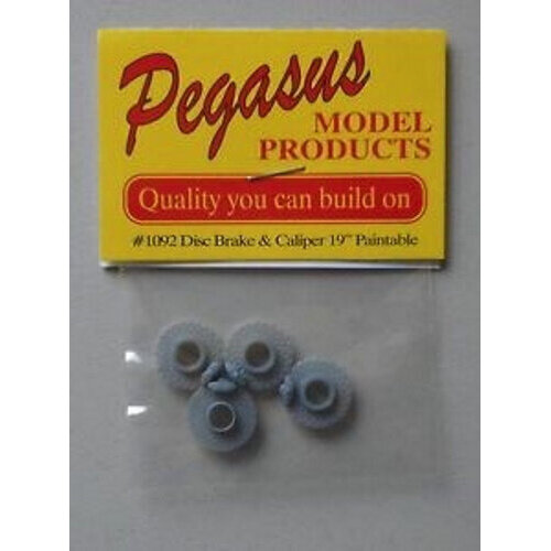 Pegasus 1/24 Disc Brake and Caliper (4) 19" Paintable for Scale Models [1092]