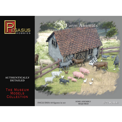 Pegasus 7052 1/72 Farm Animals (64 piece set)