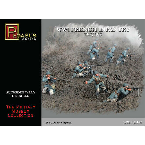 Pegasus 1/72 WWI French Infantry 1917-1918 (40 piece set)
