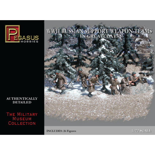 Pegasus 1/72 Russian Weapon Team in Greatcoats (26 piece set)