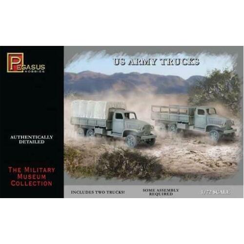 Pegasus 1/72 US Army Trucks (2) Plastic Model Kit [7651]