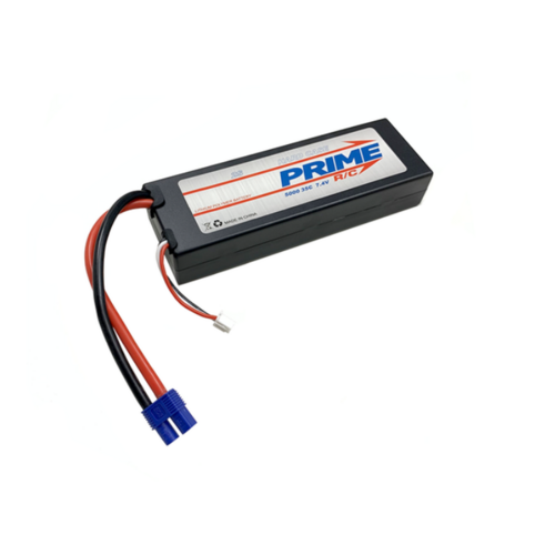 Prime RC 5000mAh 2S 7.4V 35C Hard Case LiPO Battery with EC3 connector