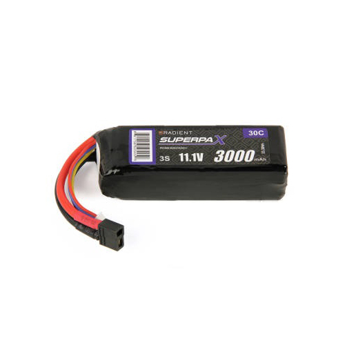 RADIENT RDNB30003S 3000MA 3-CELL/3S 11.1V 30C LIPO BATTERY: DEANS CONNECTOR
