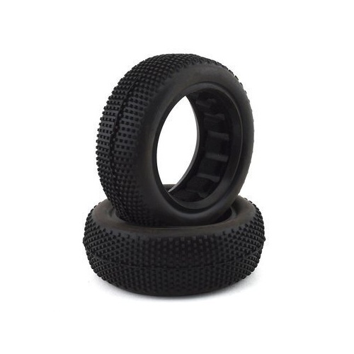 RAW SPEED SUPERMINI 1/10 2WD BUGGY FRONT TIRE - SOFT WITH GREY OPEN CELL INSERT 2PC - RS100109SG