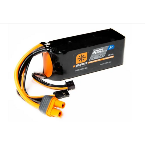 Spektrum 4000mAh 2S 7.4V Smart LiPo Receiver Battery, IC3 - SPMX40002SRX