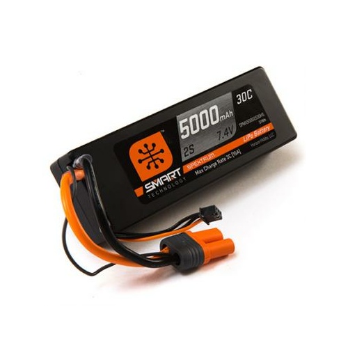 Spektrum 5000Mah 2S 7.4V Smart Lipo Battery 30C, Hardcase, Ic5 - Spmx50002S30H5