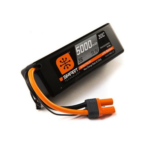 Spektrum 5000Mah 3S 11.1V Smart Lipo Battery 30C, Hardcase, Ic5 - Spmx50003S30H5