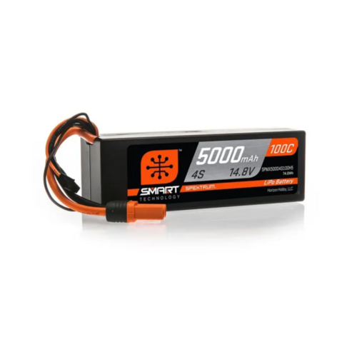 Spektrum 5000mah 4S 14.8v 100C Smart Hard Case LiPo Battery with IC5 Connector