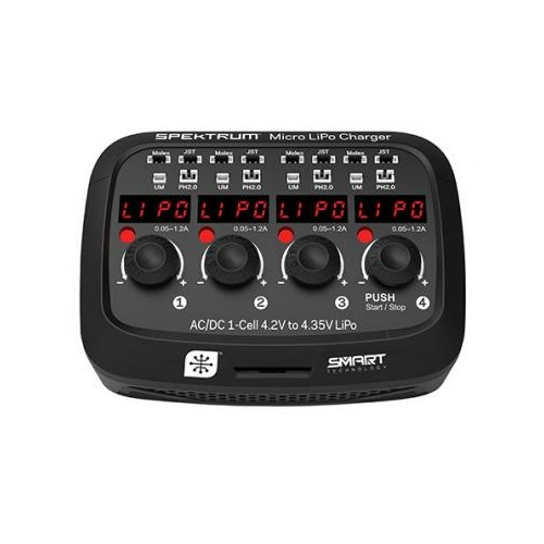 Spektrum Spektrum Micro 4 Port Ac/Dc 1S Lipo Battery Charger - Spmxc1040