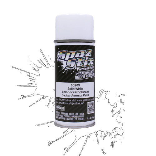 SPAZSTIX SOLID WHITE / GLOW BACKER AEROSOL PAINT 3.5OZ - SZXA00209