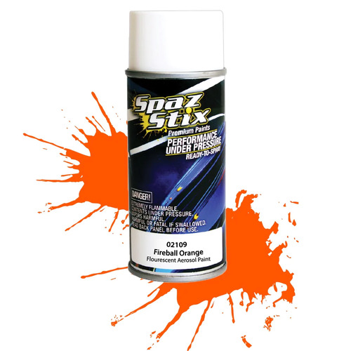 SPAZSTIX FIREBALL ORANGE FLUORESCENT AEROSOL PAINT 3.5OZ - SZXA02109