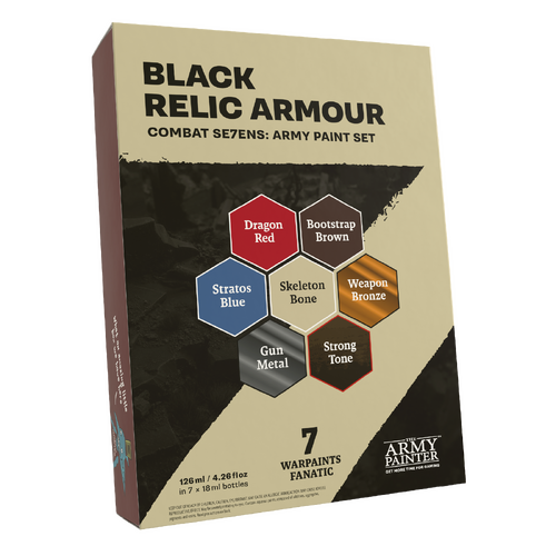 The Army Painter Combat Se7ens: Black Relic Armour Acrylic Paint Set