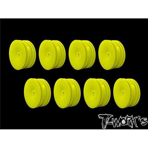 TWORKS 2.2" 12MM HEX  FRONT WHEEL YELLOW (B6.1/6.2/RB5/RB6/RB7/YZ2/XB2 ) 8PCS - TE-218-AY-8