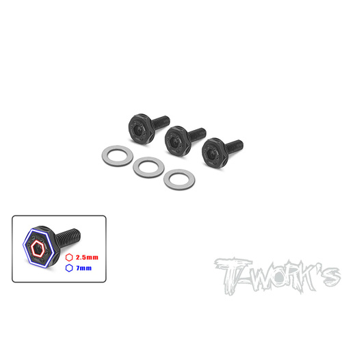 TWORKS STEEL LOW PROFILE CLUTCH SCREW 3PCS. 