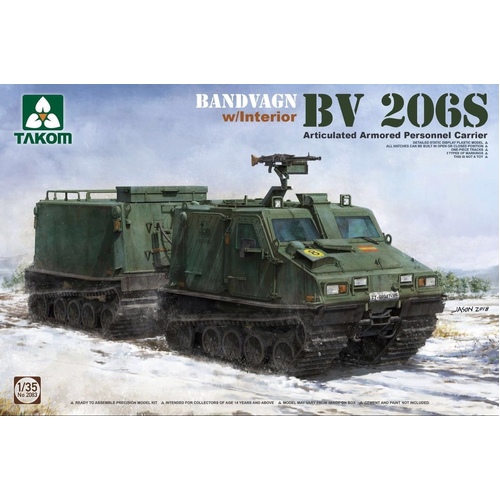 Takom 1/35 Bandvagn Bv 206S Articulated Armored Personnel Carrier Plastic Model Kit