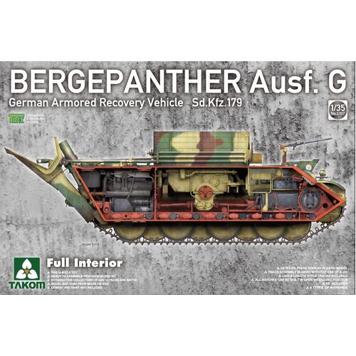 Takom 1/35 Bergepanther Ausf.G Recovery Vehicle Sd.Kfz.179 w/ full interior Plastic Model Kit