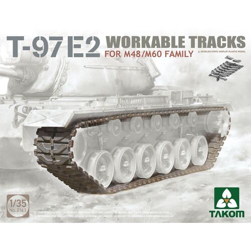 Takom 1/35 T-97E2 Workable Tracks For M48/M60 Family Plastic Model Kit [2163]