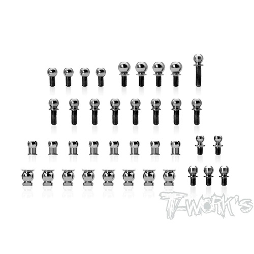 TWORKS 64 TITANIUM BALL END SET ( FOR XRAY X4 )