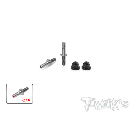 TWORKS 64 TITANIUM LOWER SHOCK SCREWS ( FOR 1:10TH OFFROAD CARS) - TP-160