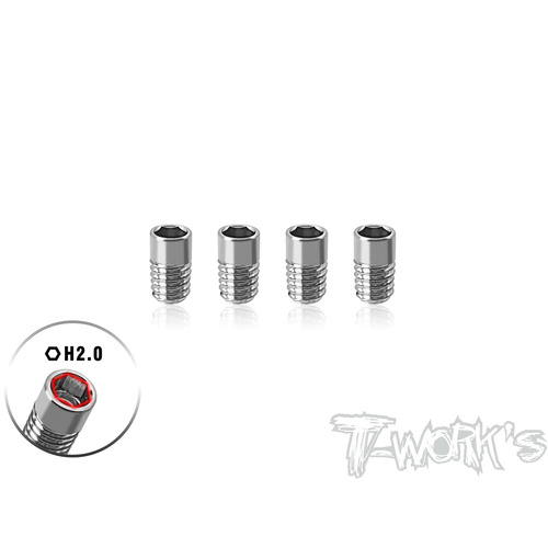 TWORKS 64 TITANIUM FLEXIBLE SET SCREW  ( M3X3MM ) 4PCS.TP-190-3