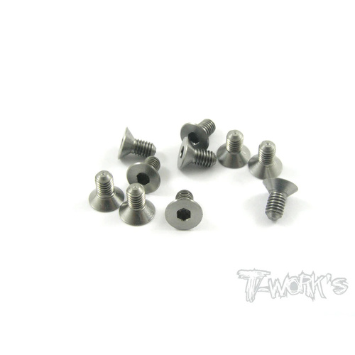TWORKS 3MM X 6MM 64 TITANIUM HEX. COUNTERSUNK SCREWS (10PCS.ϼ- TSS-306C