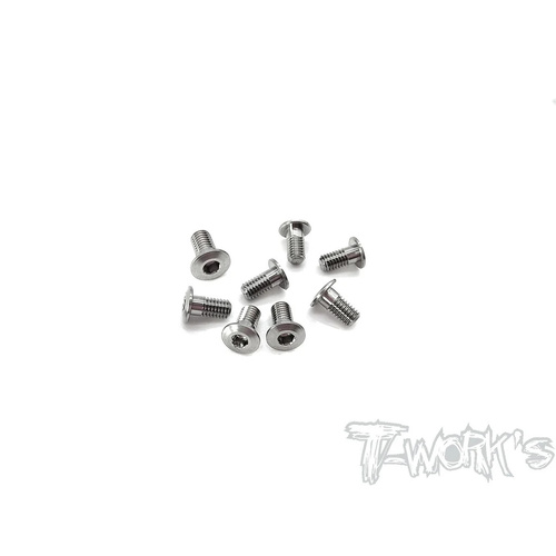TWORKS 3MM X 6MM 64 TITANIUM HEX. SOCKET HEAD LOW PROFILE HALF THREAD SCREWS (8PCS.ϼ- TSS-306LP