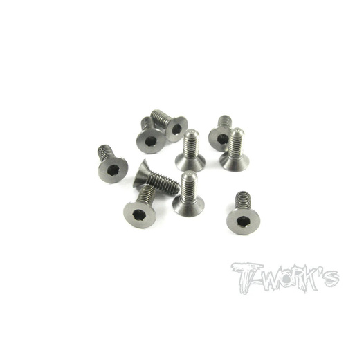TWORKS 3MM X 8MM 64 TITANIUM HEX. COUNTERSUNK SCREWS (10PCS.ϼ- TSS-308C