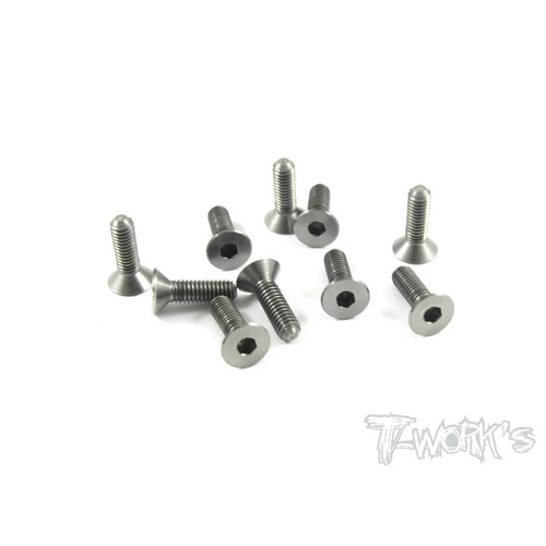 TWORKS 3MM X 10MM 64 TITANIUM HEX. COUNTERSUNK SCREWS (10PCS.ϼ- TSS-310C