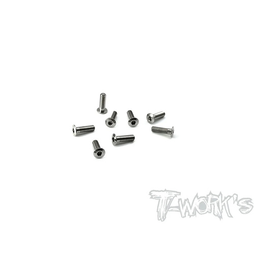 TWORKS 3MM X 12MM 64 TITANIUM HEX. SOCKET HEAD LOW PROFILE HALF THREAD SCREWS (8PCS.ϼ- TSS-312LP