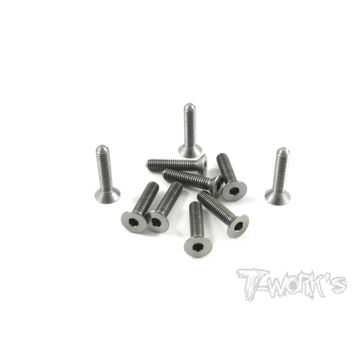 TWORKS 3MM X 14MM 64 TITANIUM HEX. COUNTERSUNK SCREWS (10PCS.ϼ- TSS-314C