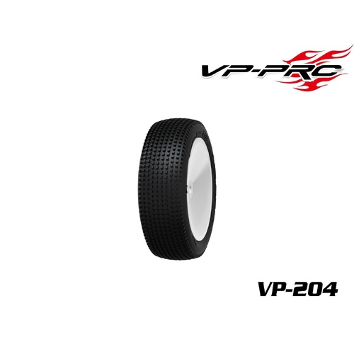 VP PRO VP-204 TURBO TRAX EVO M4 PREMOUNTED WHITE RIM, 1/10 BUGGY 2WD FRONT TIRE 2PCS