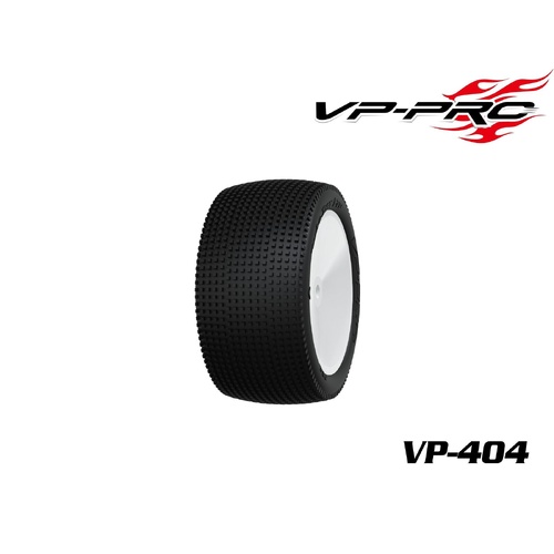 VP-404 TURBO TRAX EVO M4 PREMOUNTED WHITE RIM, 1/10 BUGGY 2WD AND 4WD REAR TIRE 2PCS