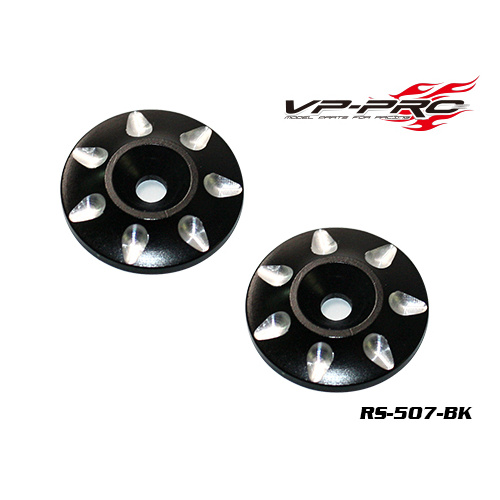 VP PRO 1/8TH BLACK ALUMINIUM WING WASHER 2PCS