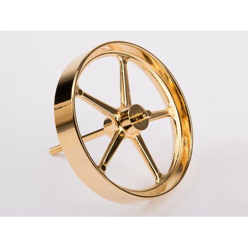 Wilesco Flywheel. Brass. With Axle (D456)