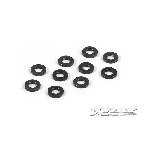XRAY ALU SHIM 3X6X1.0MM - BLACK 10 - XY303122-K