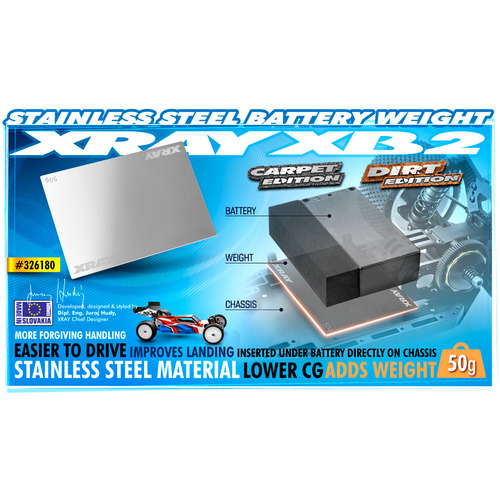 XRAY STAINLESS STEEL BATT WEIGHT 50 - XY326180