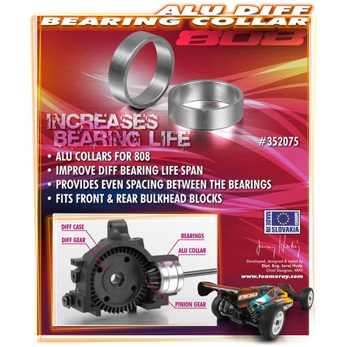 XRAY XB808 ALU BEARING COLLAR FOR D - XY352075