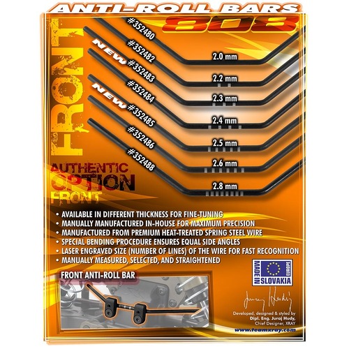 XRAY XB808 FRONT ANTI-ROLL BAR 2.5M - XY352485