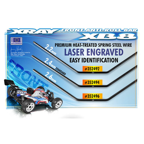 XRAY XB8 FRONT ANTI-ROLL BAR 2.6MM - XY352496