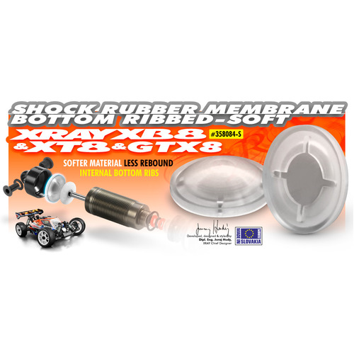 XB8 SHOCK RUBBER MEMBRANE BOTTOM RIBBED - SOFT (4) - XY358084-S