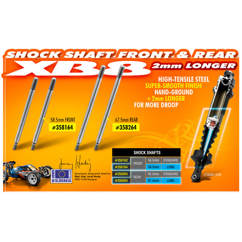 XRAY REAR SHOCK SHAFT 67.5MM (2) - XY358264