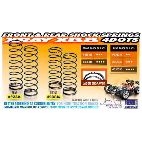 XRAY REAR SPRING 85MM - 4 DOT - XY358336