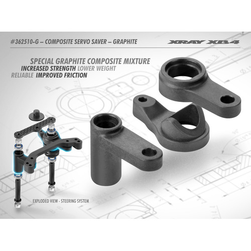 XRAY COMPOSITE SERVO SAVER - GRAPHITE - XY362510-G