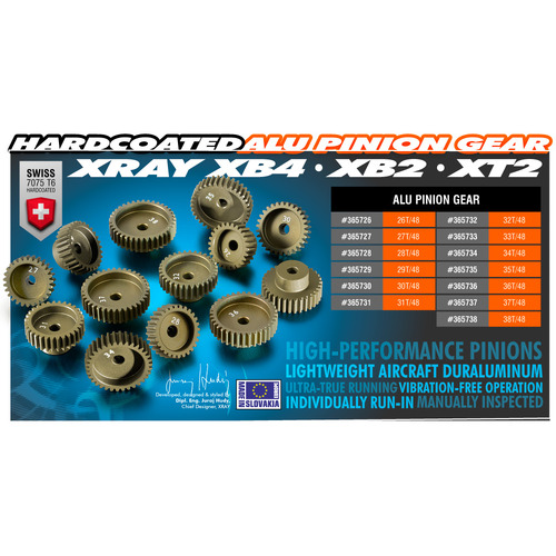 ALU PINION GEAR - HARD COATED 48 PITCH 27T - XY365727