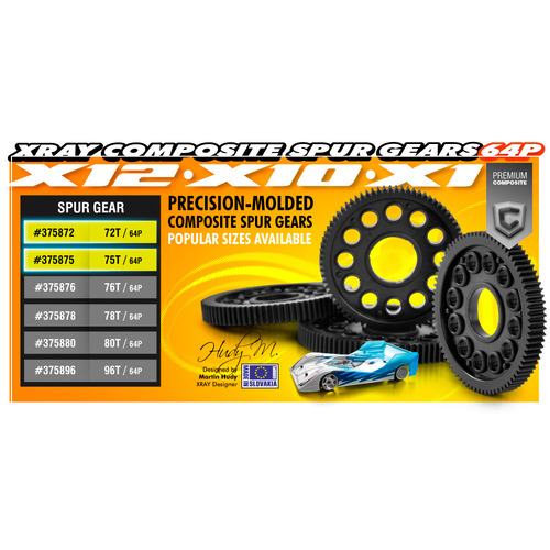 XRAY COMPOSITE SPUR GEAR - 72T / 64P - XY375872